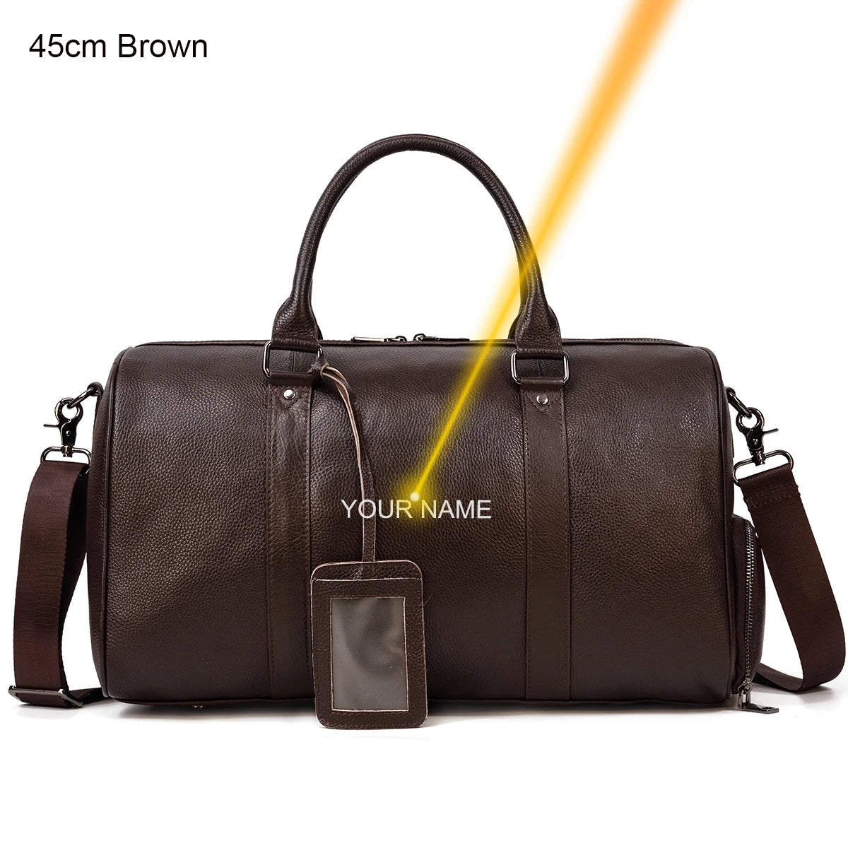 Vintage Leather Travel Duffle Bag – 100% Genuine Cowhide with Laptop Compartment