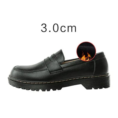Classic Mary Jane Flats – Split Leather Slip-On Shoes for Casual Comfort