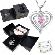 Heart Zircon Pendant Necklace – Comes in Rose Bow Gift Box | OWNLUXE