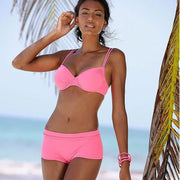 High-Waist Deep V-Neck Bikini Set – Shaping Support