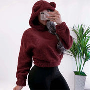 Women's Long Sleeve Hooded Hoodie (Dark Grey) | OWNLUXE