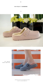 Women’s Winter Clogs Cotton-Lined Slip-On Garden Mules