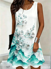 Mini Sleeveless Floral Print Dress | OWNLUXE