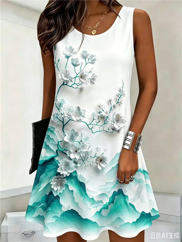 Women's Sleeveless Floral Mini Dress | OWNLUXE