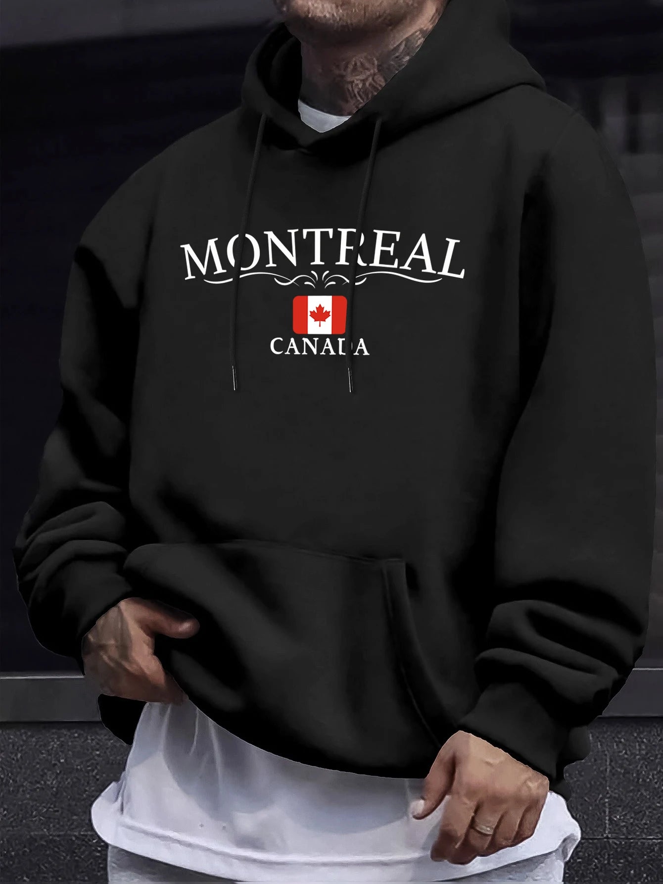 Montreal Canada Letter Print Sweatshirt – Casual Warm Hoodie Pullover | OWNLUXE