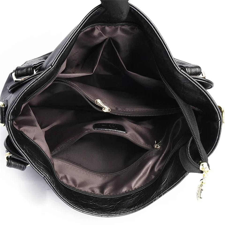 Luxury Soft Leather Tote Bag - Large Capacity Top-Handle Handbag | OWNLUXE