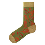 1 Pair Women Socks Spring Autumn Retro Style Men Couple Cotton Socks Flower Stripe Plaid Pattern Solid Colorful Socks EUR 37-43