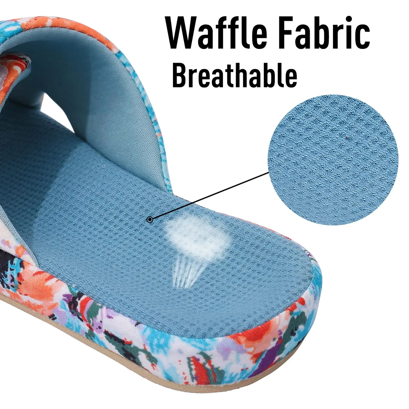 Women’s Waffle Cotton House Slippers with Arch Support