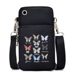 Load image into Gallery viewer, New Butterfly Mobile Phone Bag Women Messenger Bag Hanging Neck Purse Vertical Handbag Watercolor Butterfly Small Crossbody Bag
