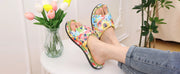 Waffle Cotton Indoor Slippers for Women with Arch Support