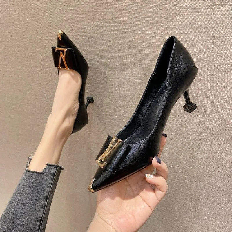Women's Pointed Toe Stiletto Pumps (Apricot) | OWNLUXE