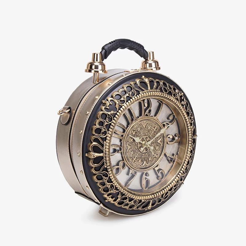 PU Leather Clock-Shaped Crossbody Bag | OWNLUXE