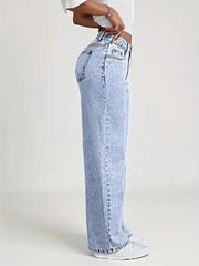 Relaxed Wide-Leg Denim Pants | OWNLUXE