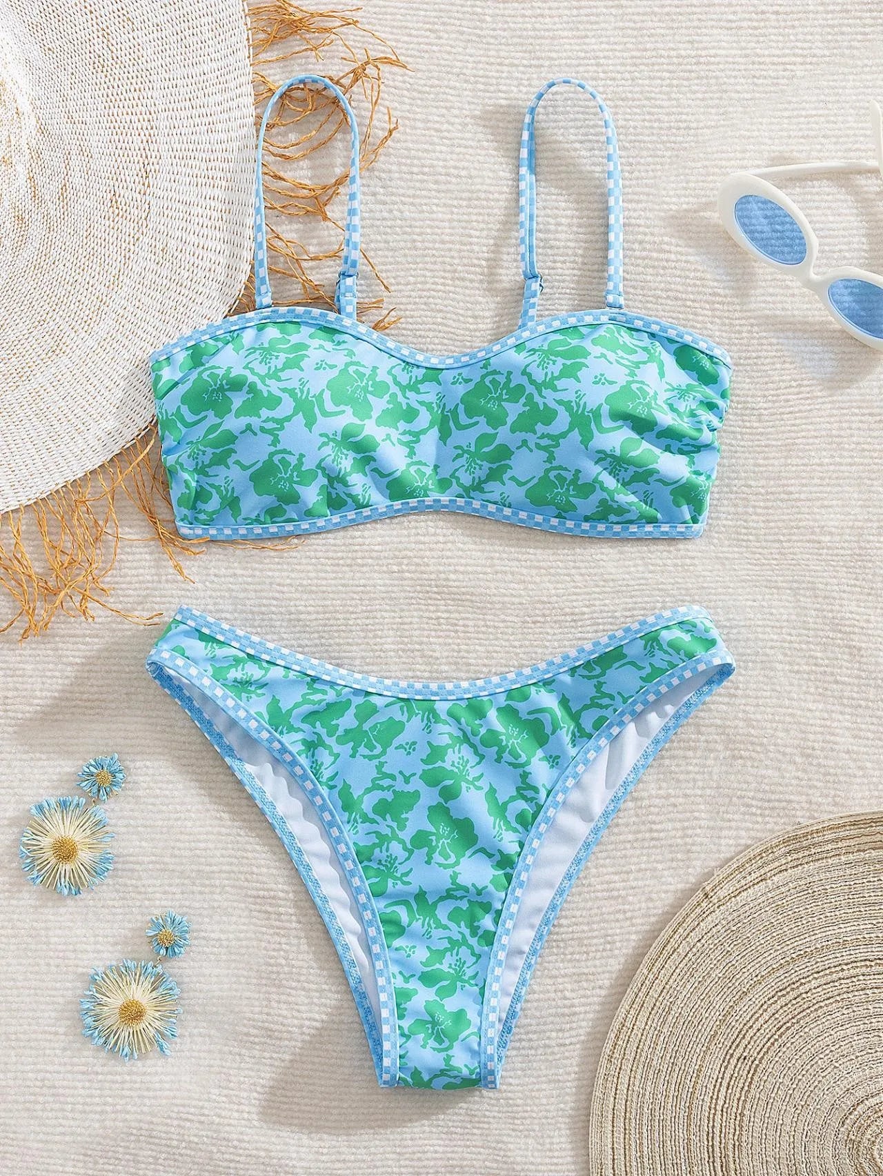 Printed Triangle Bikini Set | OWNLUXE