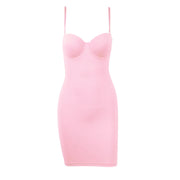 Full Length Shapewear Slip Dress - Slimming Body Shaper with Underwire Support