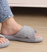 Women’s Waffle Cotton House Slippers with Arch Support