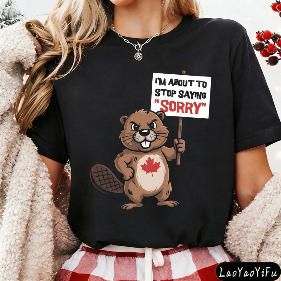 Women's Funny Canadian Protest T-Shirt | Beaver Maple Leaf Tee | OWNLUXE