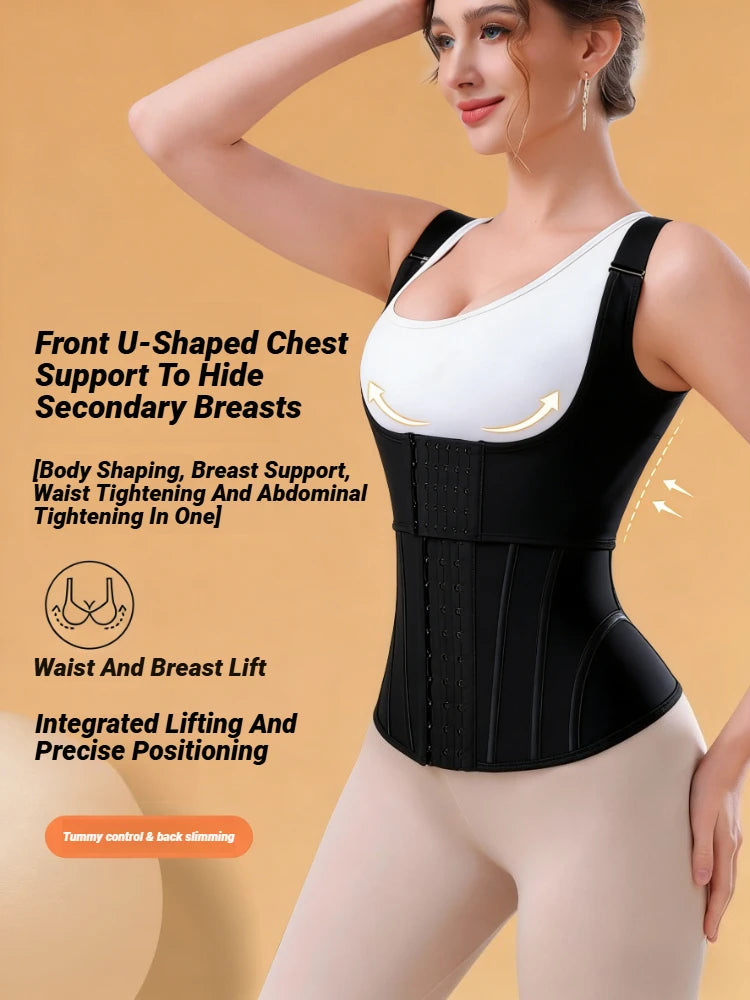 Double Compression Waist Trainer Vest with Zipper & Hook Closure | OWNLUXE