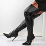 Load image into Gallery viewer, Over-the-Knee High Heel Boots – Waterproof Stiletto
