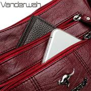 Multi-Pocket Leather Crossbody Bag | OWNLUXE