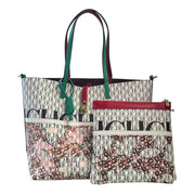 CH Women's Printed Handbag - Large Capacity Commuter Bag