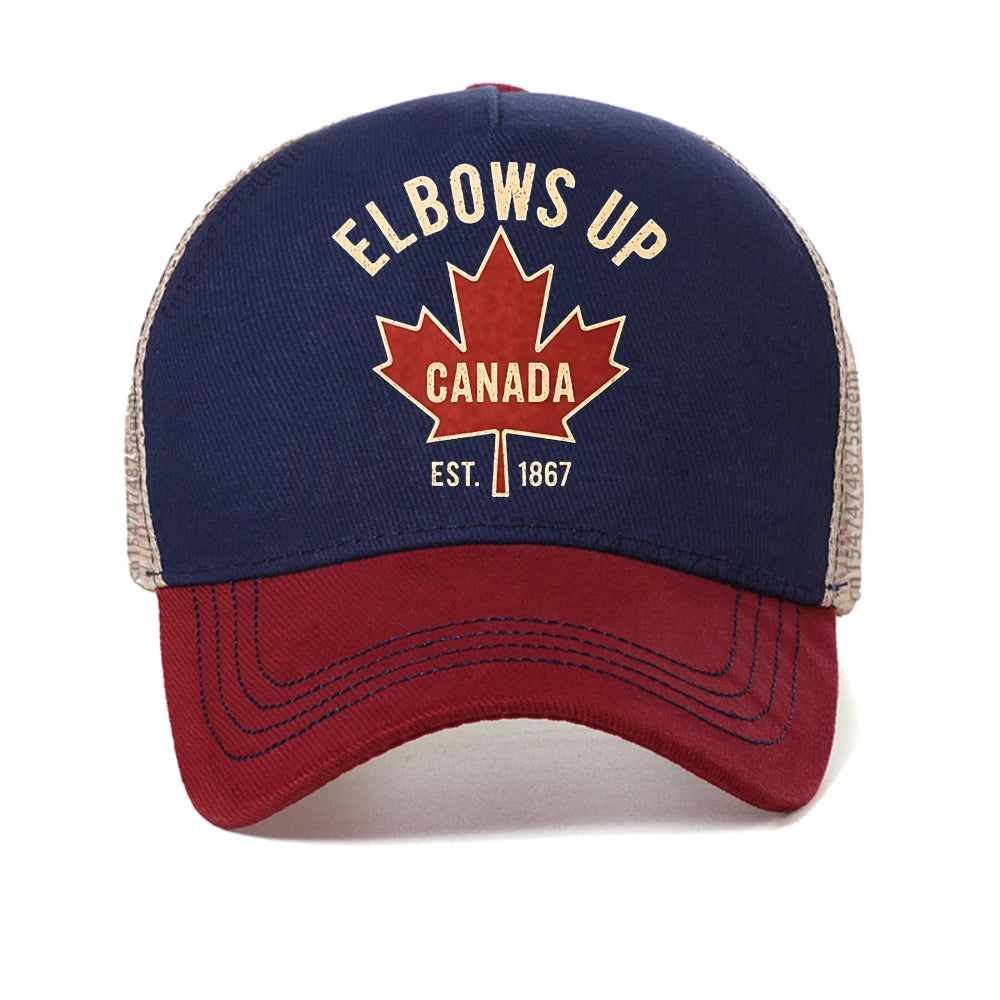 Elbows Up Canada Baseball Cap — Maple Leaf Mesh Snapback | OWNLUXE