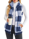 Plaid Vest Pocket Sleeveless Coat | OWNLUXE