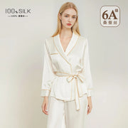 Two-Piece Mulberry Silk Pajama Set (White) – Shop at OWNLUXE