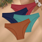 Women's Cotton Low-Rise Briefs 4-Pack | Stripes & Solids | OWNLUXE