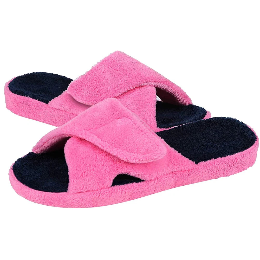 Waffle Cotton Indoor Slippers for Women with Arch Support
