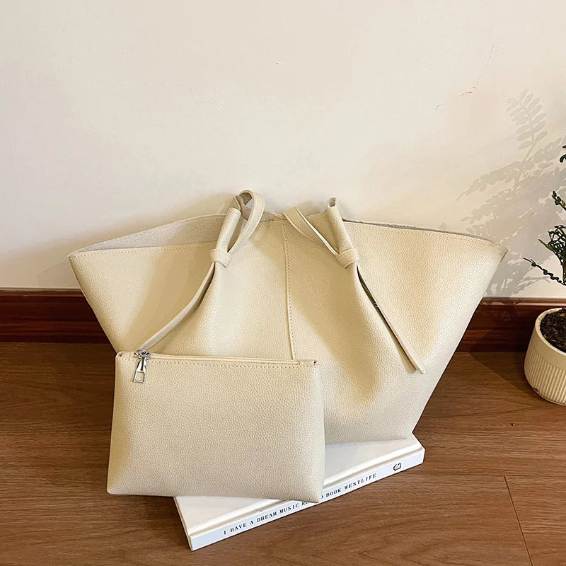 Large Capacity PU Leather Composite Bag Set - 2-in-1 Shoulder Handbag | OWNLUXE