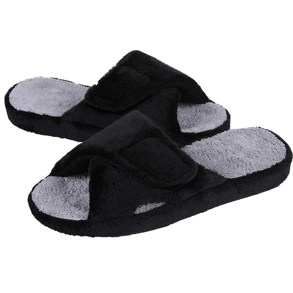 Waffle Cotton Indoor Slippers for Women with Arch Support