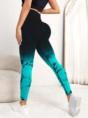Seamless High Waist Scrunch Tie-Dye Leggings – Push-Up