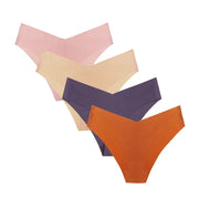 Women's Ice Silk Seamless Bikini Briefs 4-Pack | Leopard Print | OWNLUXE