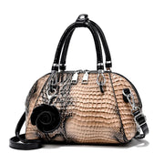 Yellow Crocodile Pattern Tote Bag - Small Shell Messenger