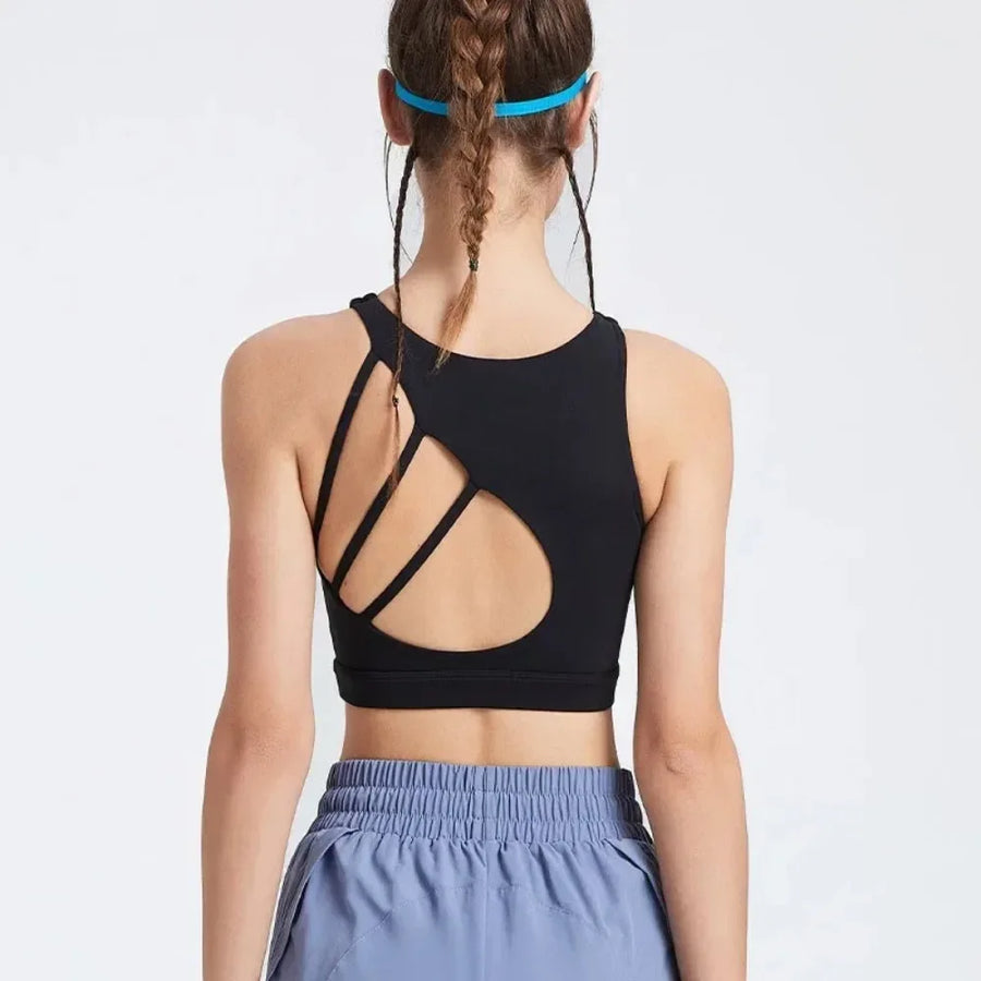 Backless Nylon Sports Bra | OWNLUXE