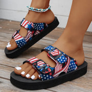 Women’s Buckle Slide Sandals – Lightweight Mixed Color Flats