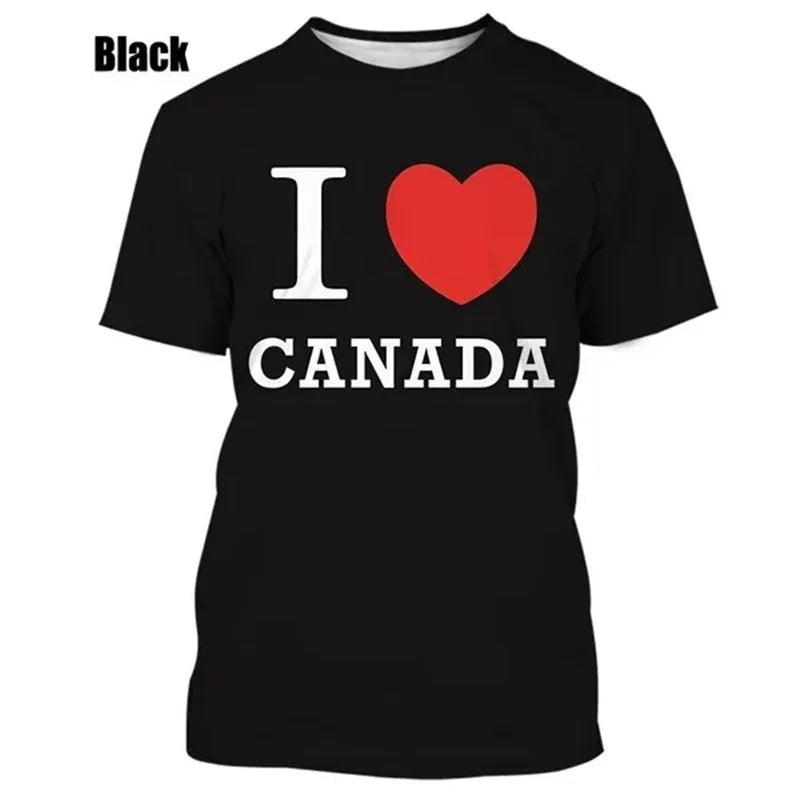 I Love Canada Creative Graphic T Shirts For Men Women 3D | OWNLUXE