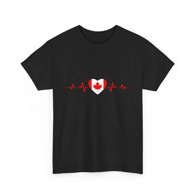 Canadian Maple Leaf Heartbeat T-Shirt – Canada Flag Pride Tee, S–6XL | OWNLUXE
