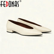 Women's Pointed Toe Leather Pumps – Shop at OWNLUXE