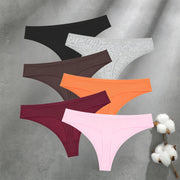 Women's Seamless Cotton Thongs 6-Pack | Low-Rise G-String | OWNLUXE