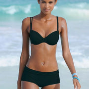 High-Waist Deep V-Neck Bikini Set – Shaping Support