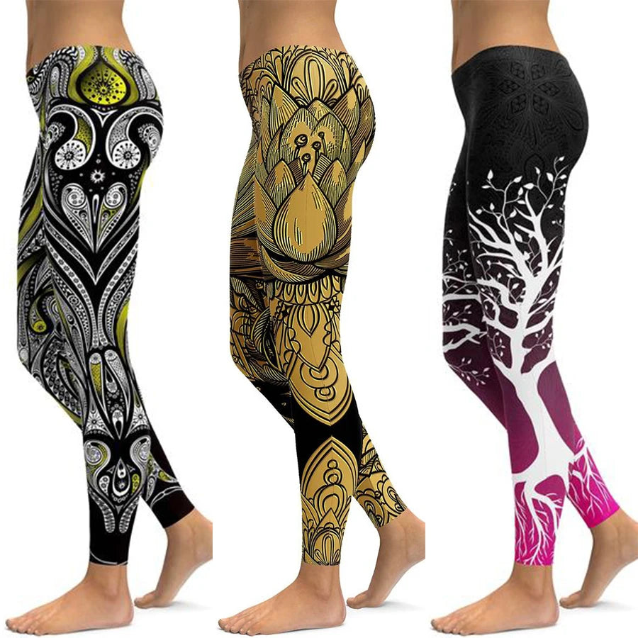 Women’s Ankle-Length Yoga Pants with Elastic Waist