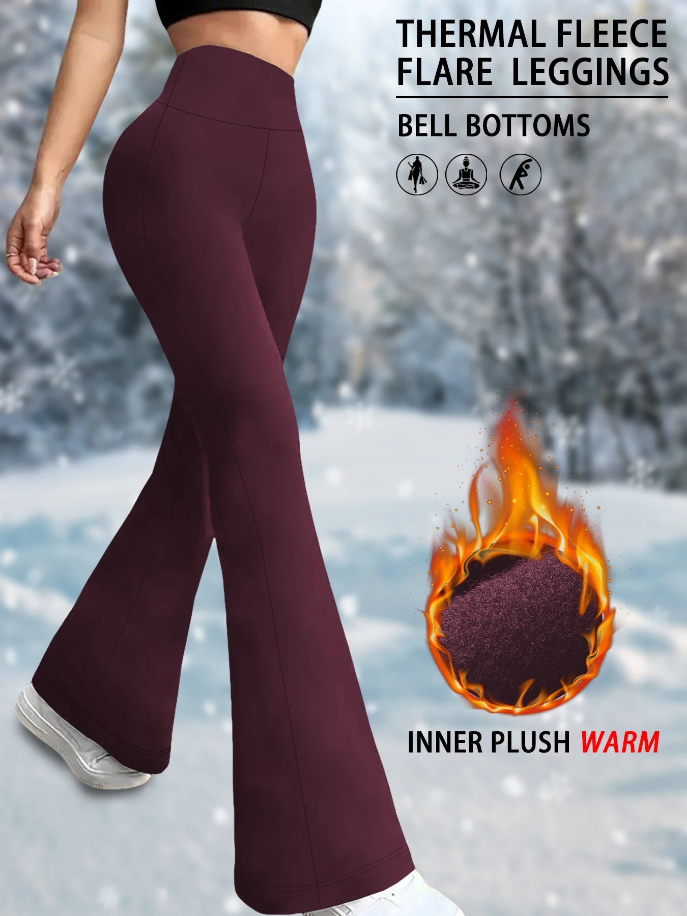 High-Waist Flared Tummy-Control Yoga Leggings | OWNLUXE