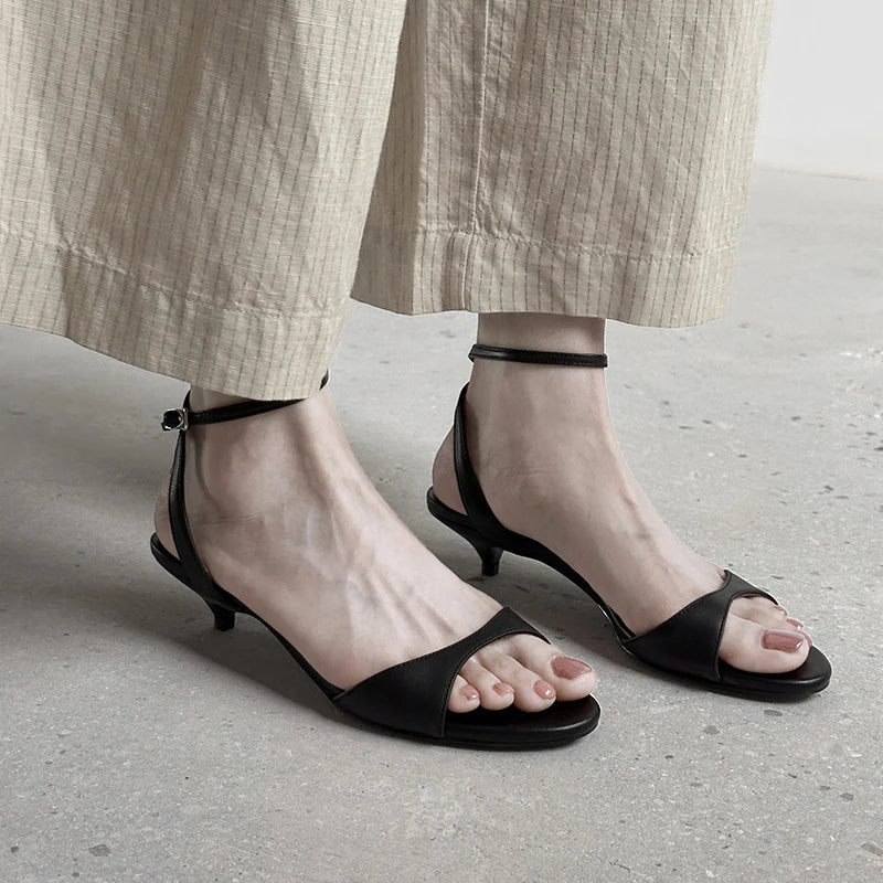 Women's Open Toe Leather Pumps – Shop at OWNLUXE