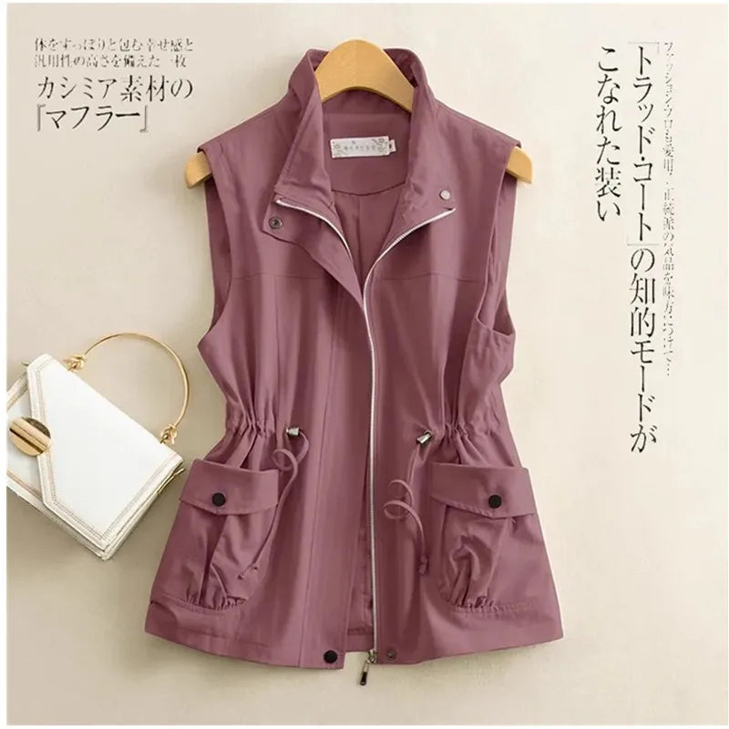 Vest Relaxed-Fit Cotton Sleeveless Coat | OWNLUXE