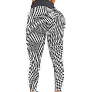Seamless High Waist Grid Tights Yoga Pants – Breathable, PushUp Leggings for Women