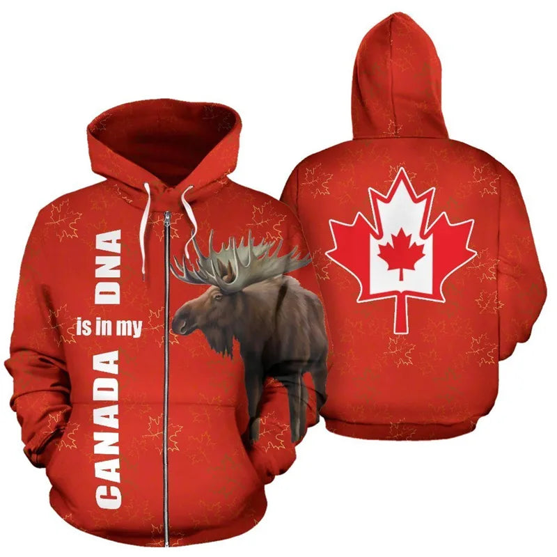 Canada 3d All Over Printed Maple Leaf Generation Zipped | OWNLUXE