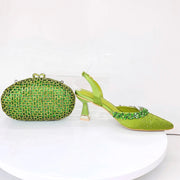 Crystal Sandals and Clutch Bag Set – Rhinestone Party Heels