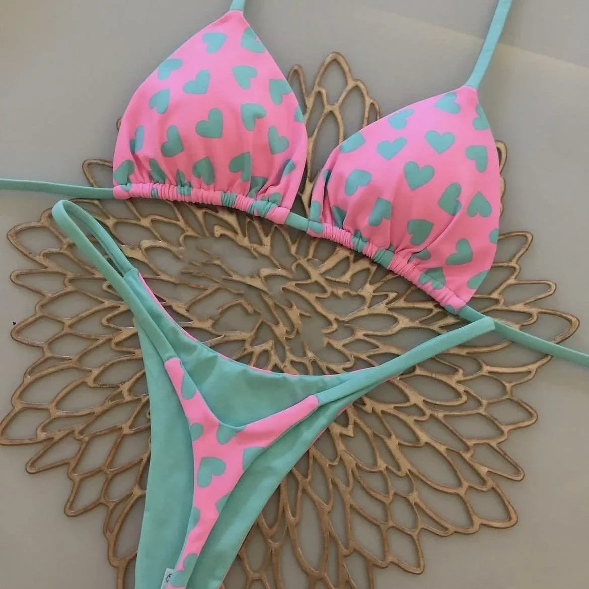 Leopard Print Printed Thong Bikini Set | OWNLUXE